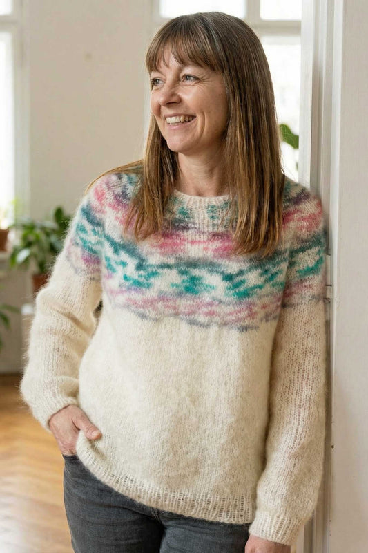 Wonder Sweater Top Down mit Rundpasse