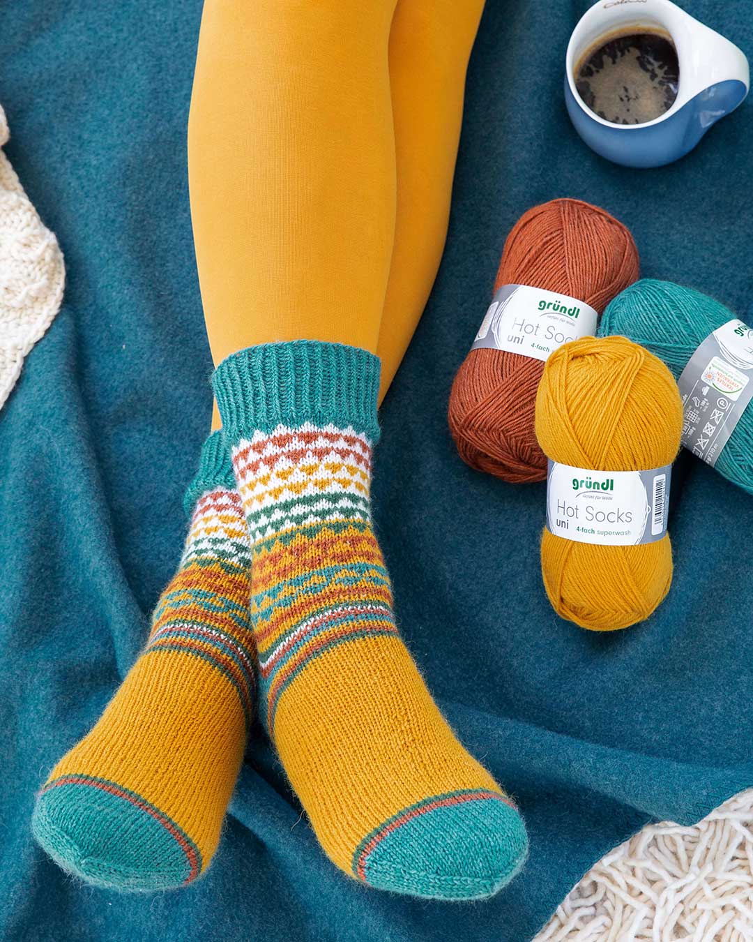Socks with a knitted-in pattern