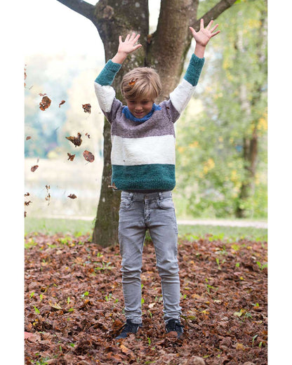 Children's striped raglan sweater