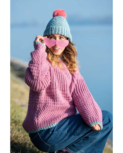 Sweater with relief pattern