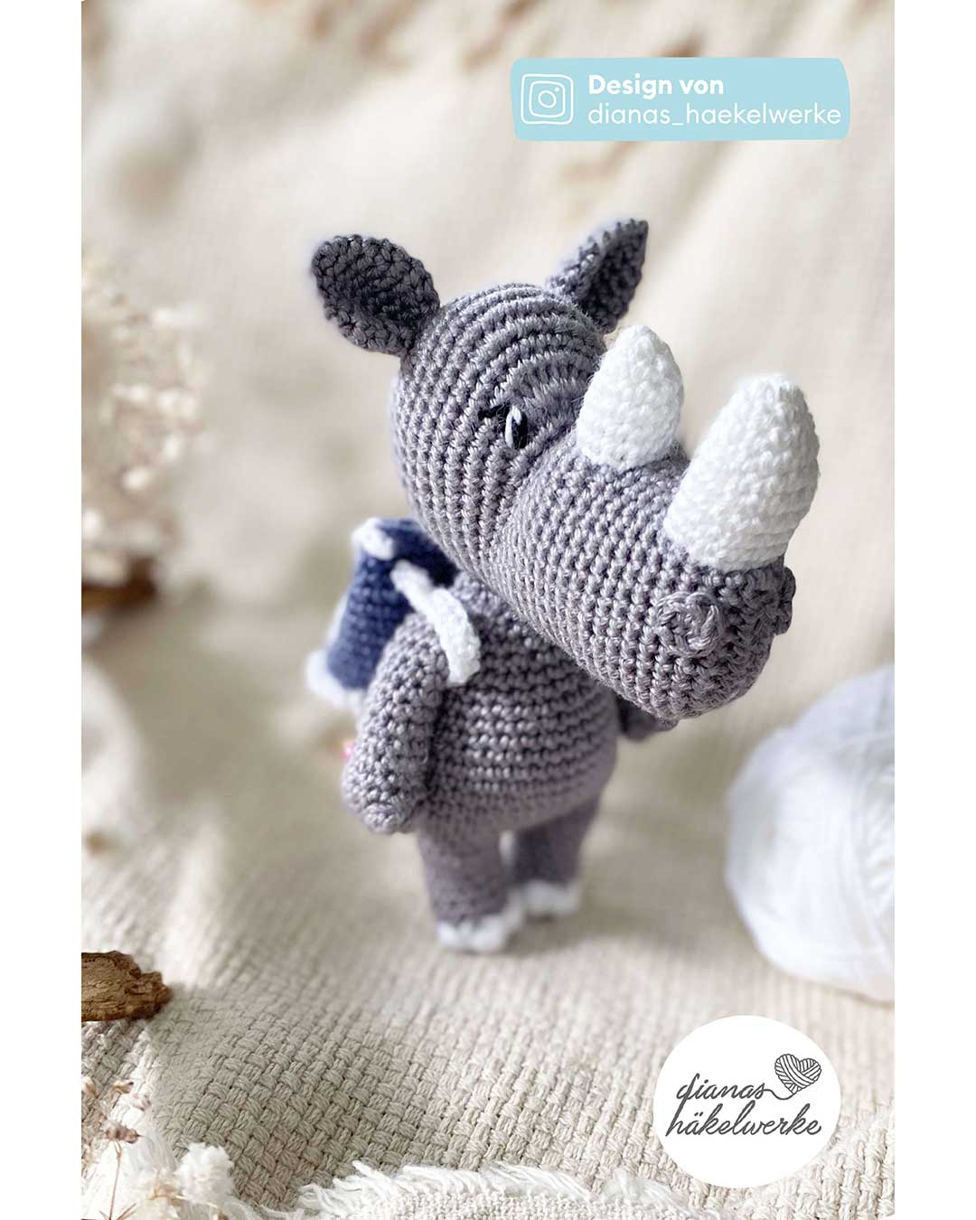 Anleitung Amigurumi Rapti das Nashorn