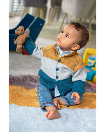 Baby colour-blocking cardigan