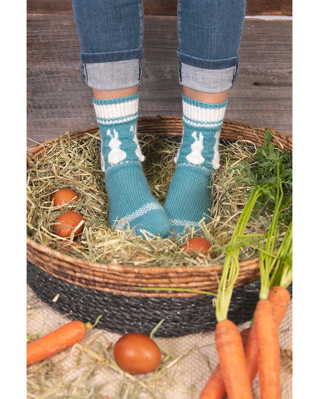 Anleitung Ostersocken mit Einstrickmuster