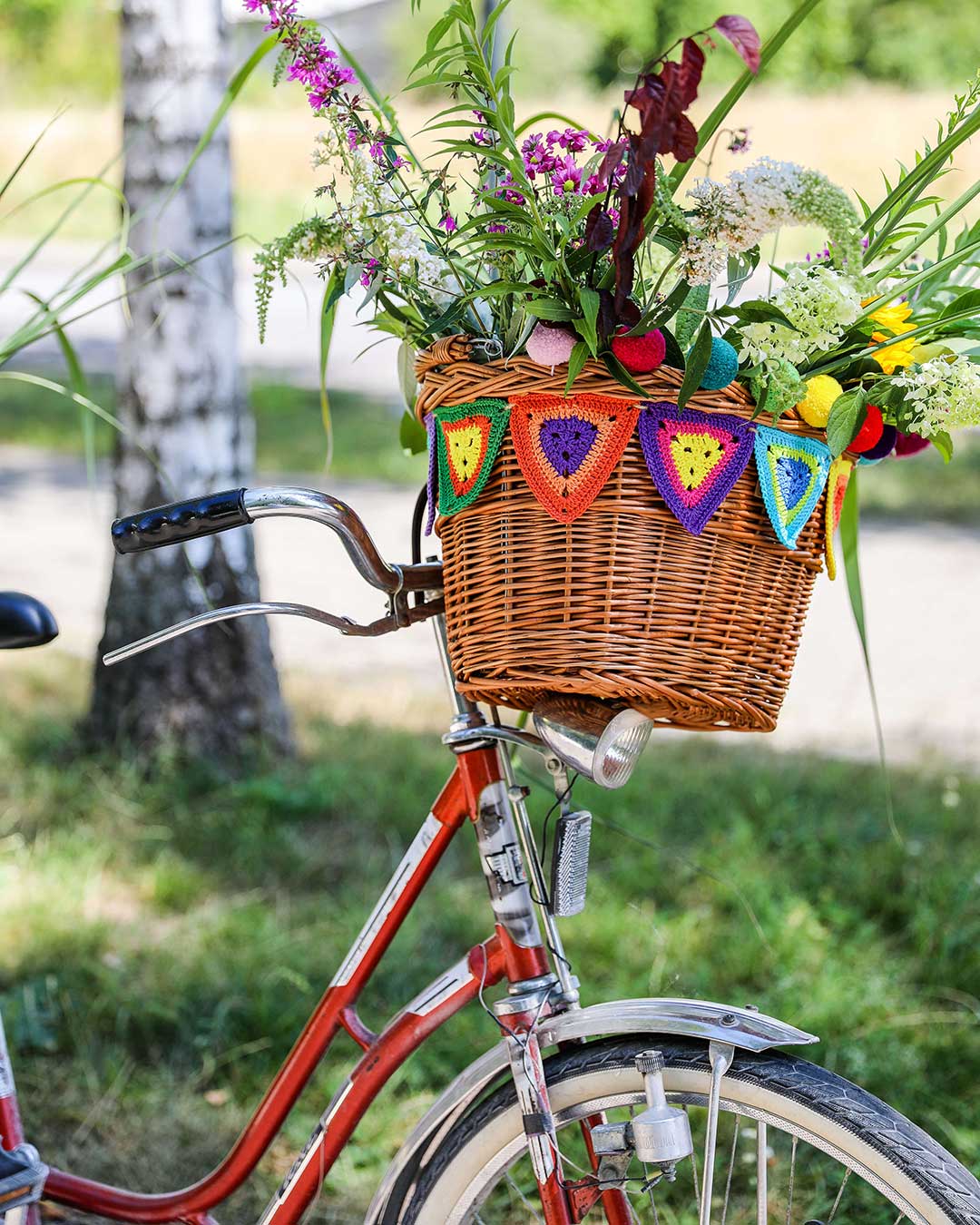 Anleitung Fahrradkorbdeko