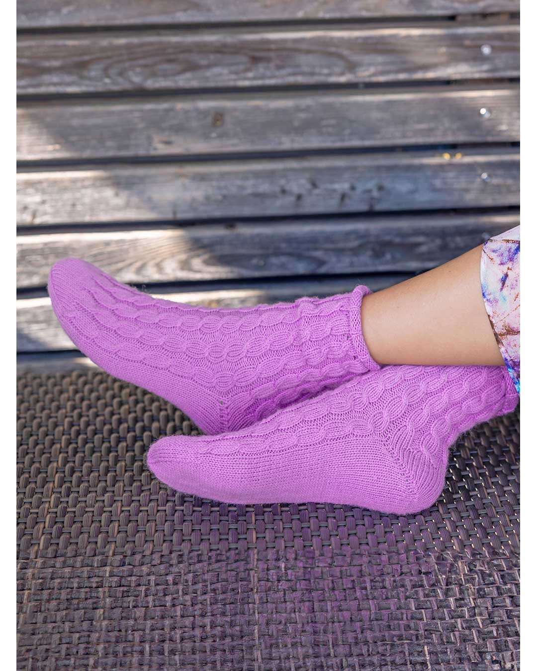 Anleitung Socken im Zopfmuster