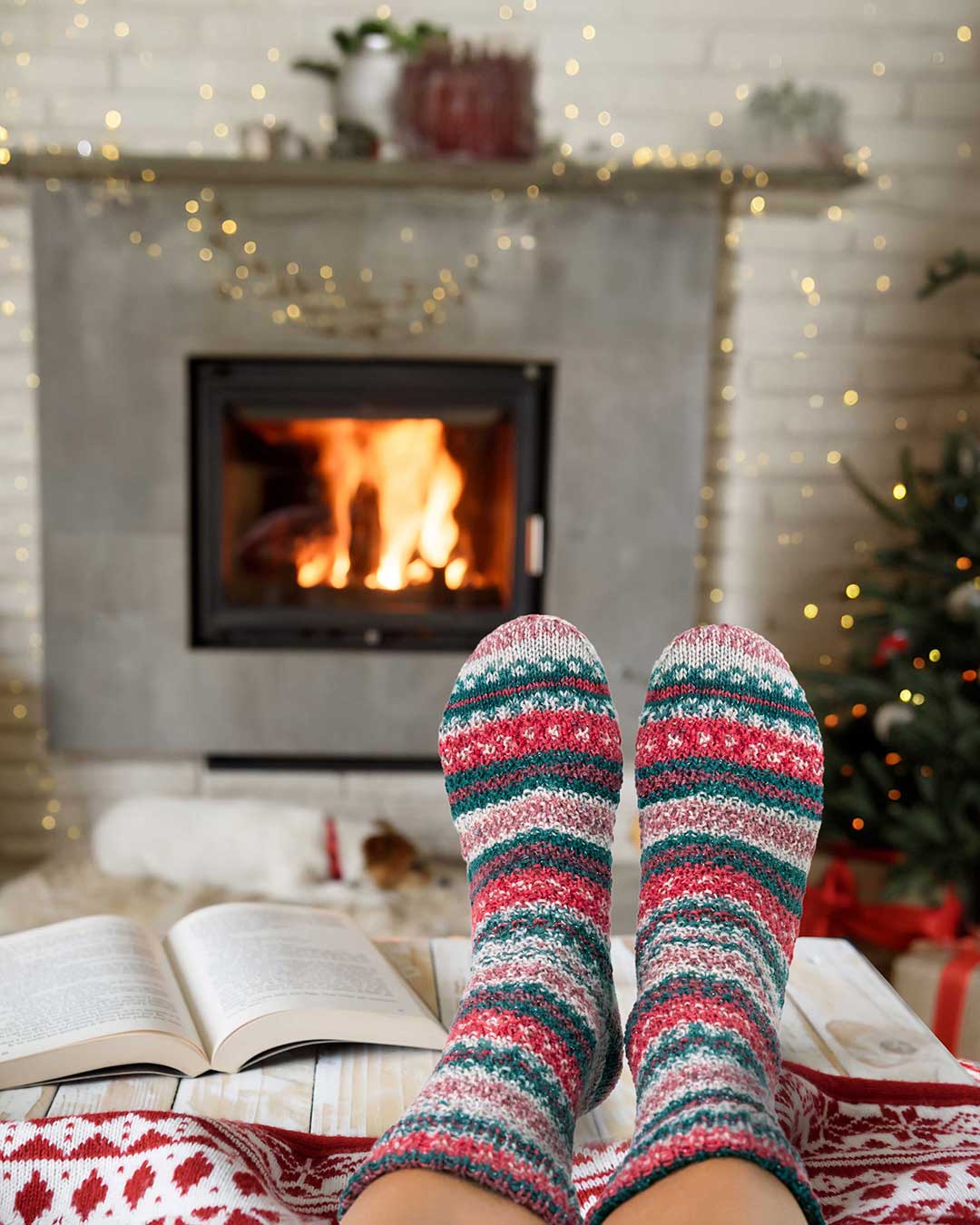 Anleitung Weihnachtssocken mit großem Perlmuster