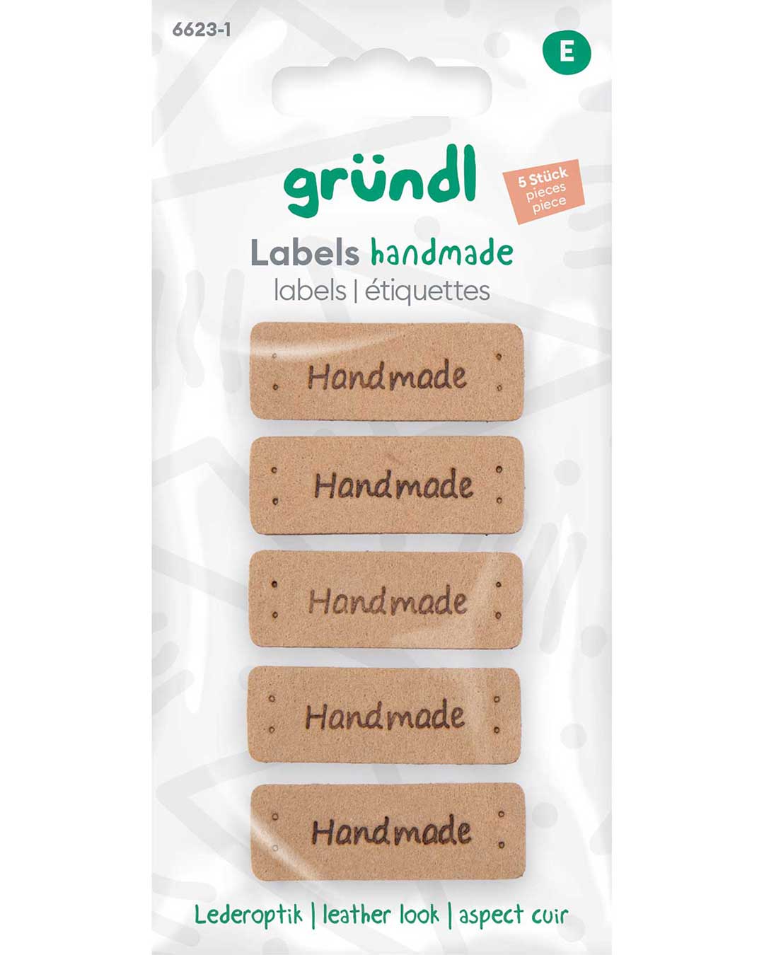 Leather-look labels - brown