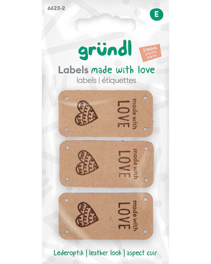 Leather-look labels - brown