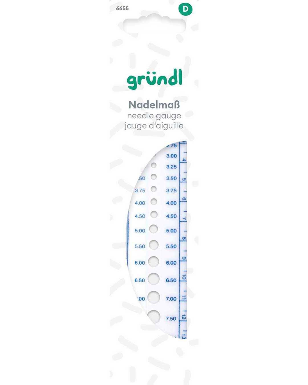 Nadelmaß für Stricknadeln