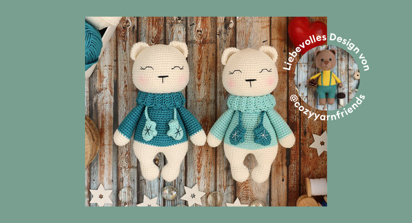 Amigurumi d'ours polaire en collaboration avec @cozyyarnfriends