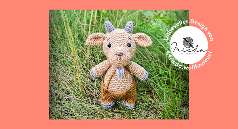 Amigurumi bouc Josef en collaboration avec Frieda Wollknäuel