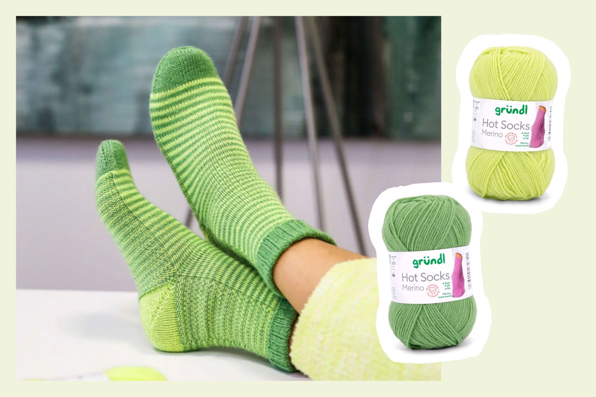 Gründl spendet bis zu 1 € pro Knäuel an die Aktion "Grüne Socke"
