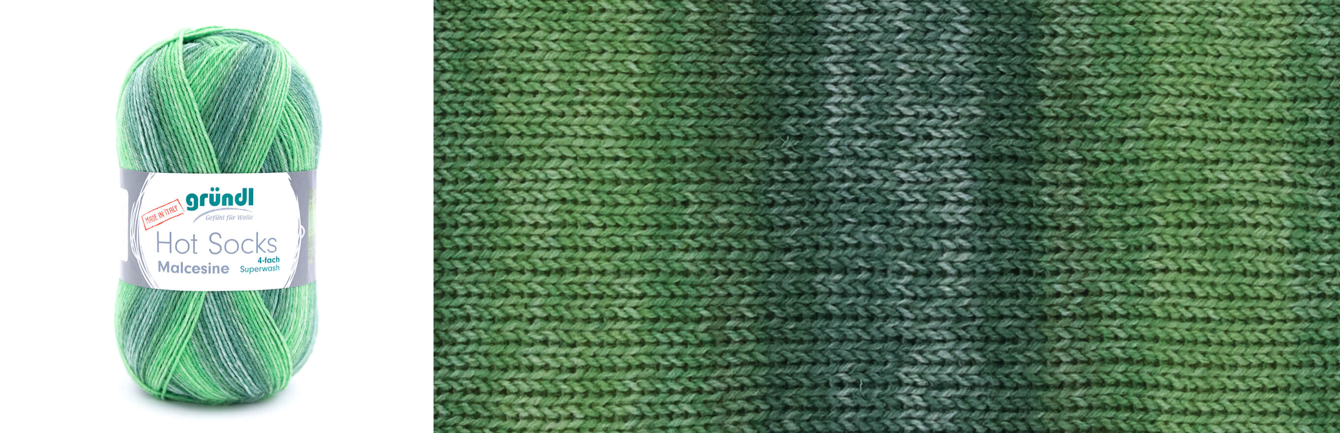 grüne Gründl Wolle Hot Socks Malcesine
