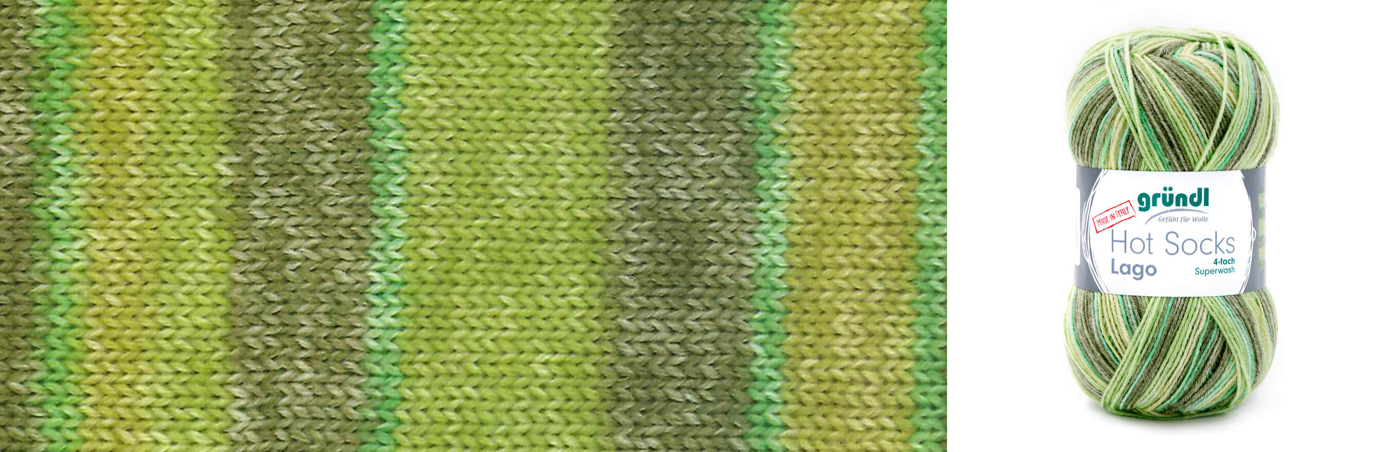grüne Gründl Wolle Hot Socks Lago