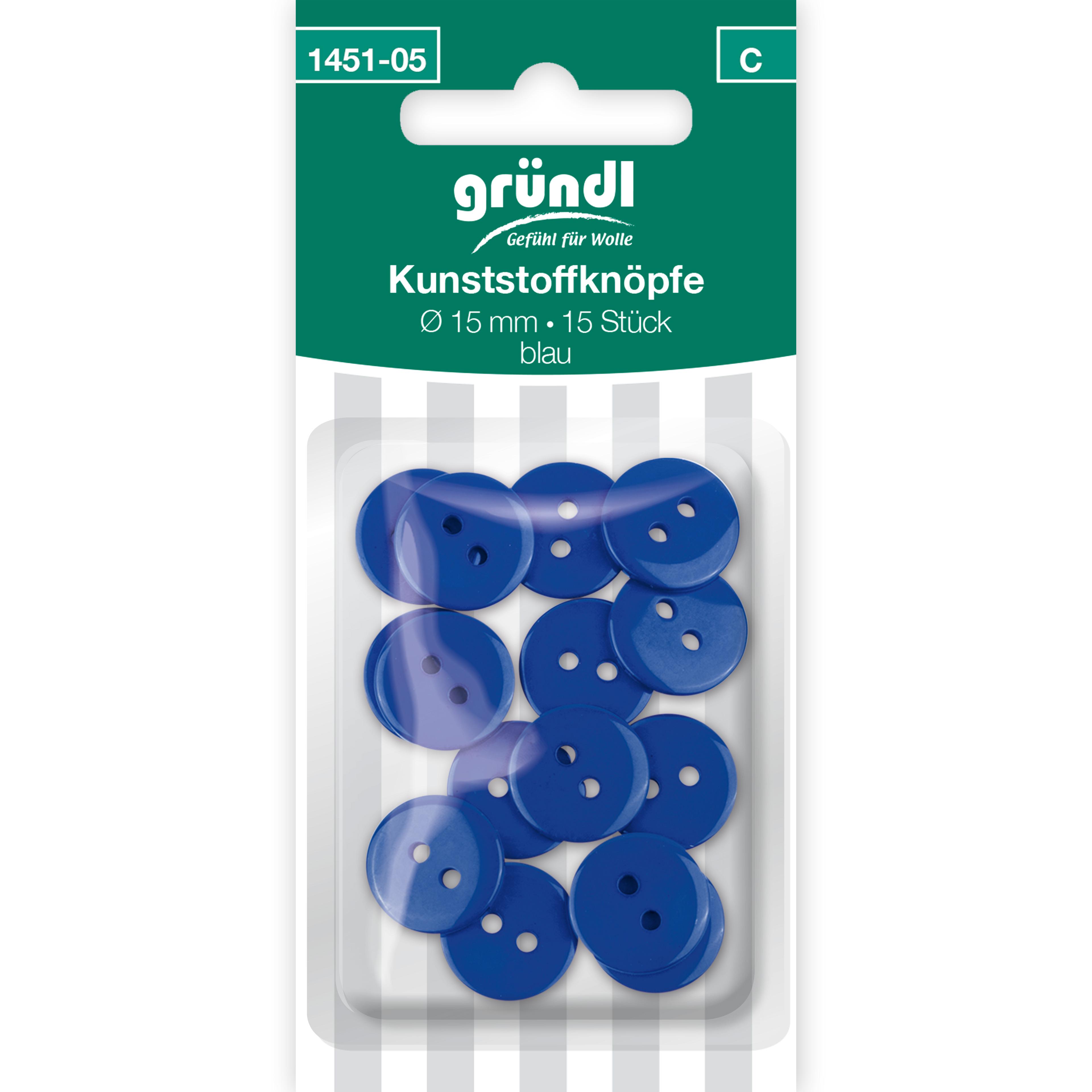 Plastic buttons – 15 pcs - blau